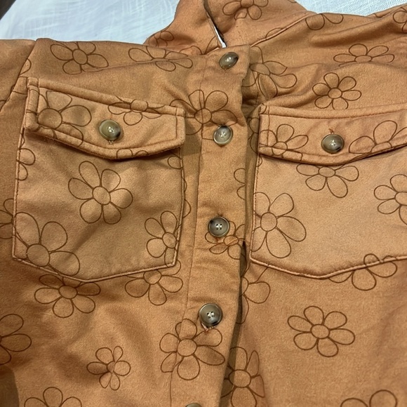 SWEET STORIES BUTTON DOWN RUST ORANGE JACKET - Picture 2 of 5